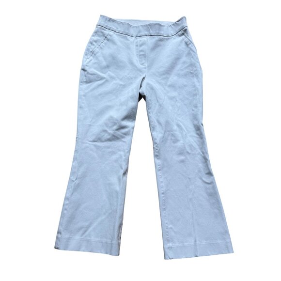Spanx Size S White Stretchy Cotton Blend Pull On Flare Leg Ankle Pants - Picture 2 of 15